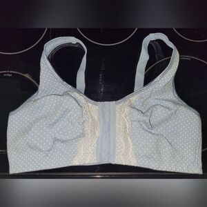 Elegant Lace Polka Dot Bra in Light Blue